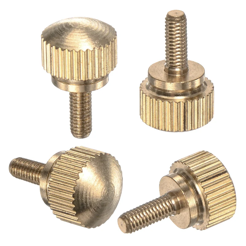 4-Pack Knurled Thumb Screws, M3x8mm Solid Brass Knobs Bolts