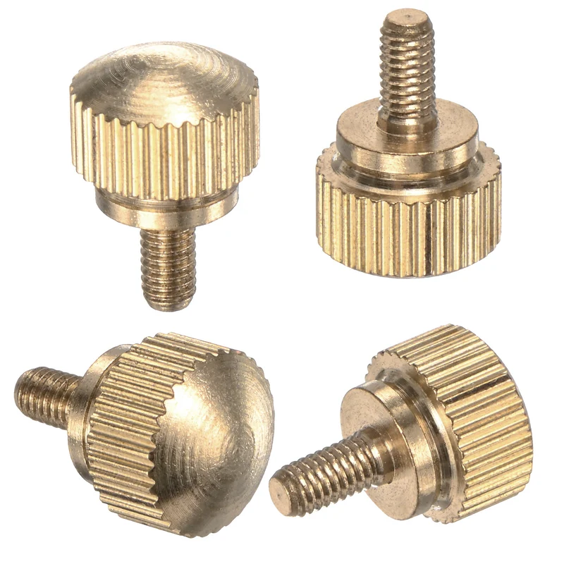 4-Pack Knurled Thumb Screws, M3x6mm Solid Brass Knobs Bolts