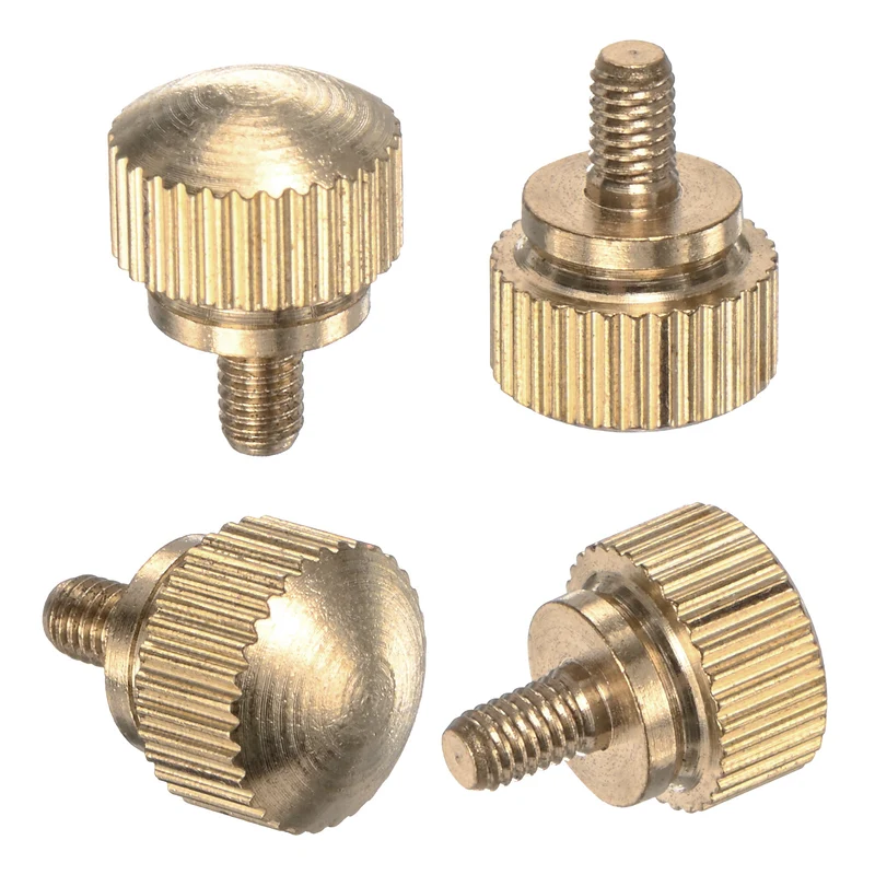 4-Pack Knurled Thumb Screws, M3x5mm Solid Brass Knobs Bolts