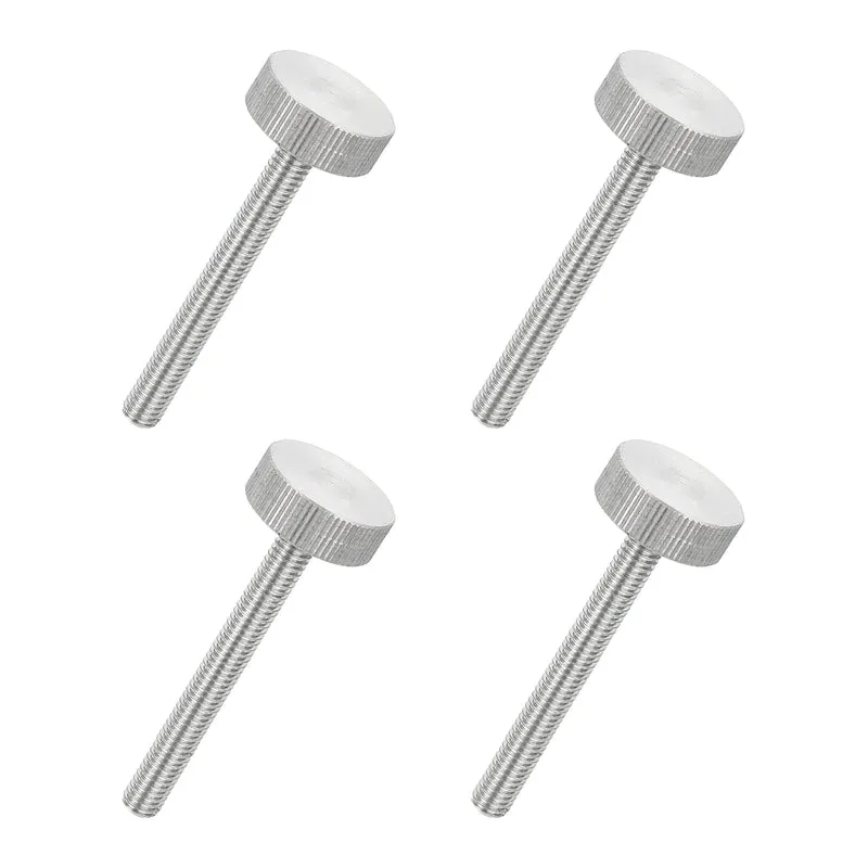 4 PCS M6 x 50mm Flat Knurled Head Thumb Screws for Industry