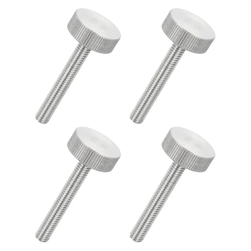 4 PCS M6 x 40mm Flat Knurled Head Thumb Screws for Industry