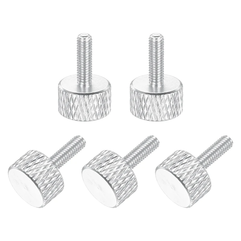 5Pcs M3x10mm Flat Head Knurled Thumb Screws for Graphics Card Silver