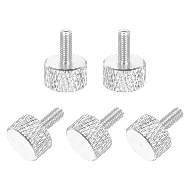 5Pcs M3x8mm Flat Head Knurled Thumb Screws for Graphics Card Silver