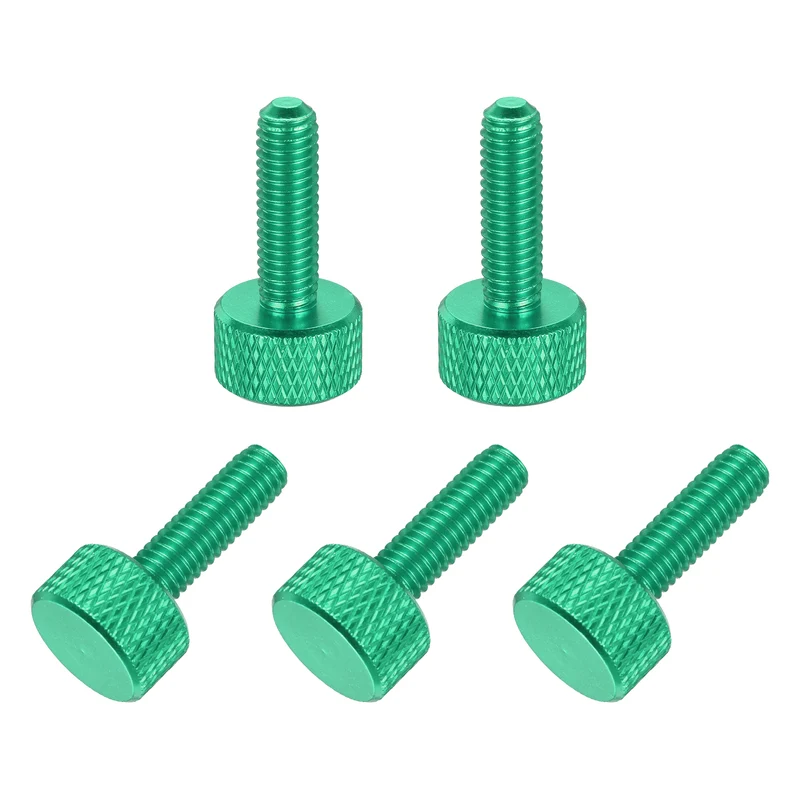 5 Pcs M6x20mm Flat Head Knurled Thumb Screws for Graphics Card, Army Green