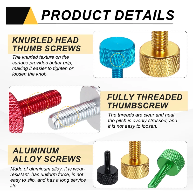 5 Pcs M6x12mm Flat Head Knurled Thumb Screws for Graphics Card, Army Green