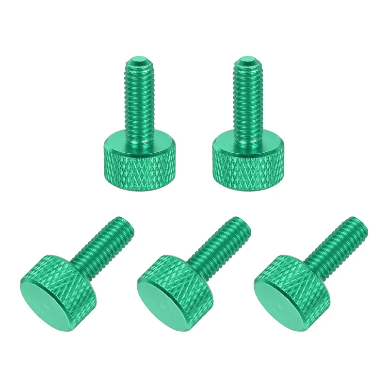 5 Pcs M5x16mm Flat Head Knurled Thumb Screws for Graphics Card, Army Green