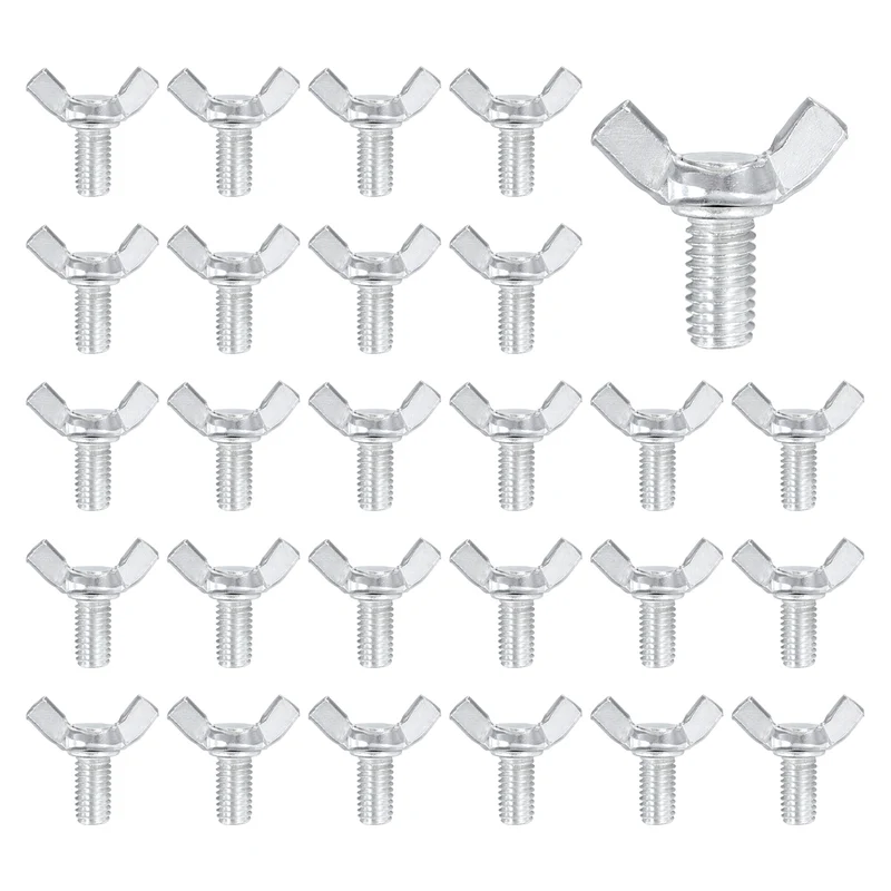 40 Pcs M8x16mm Wing Butterfly Screw Bolts, Carbon Steel Zinc Plated Wing Bolt