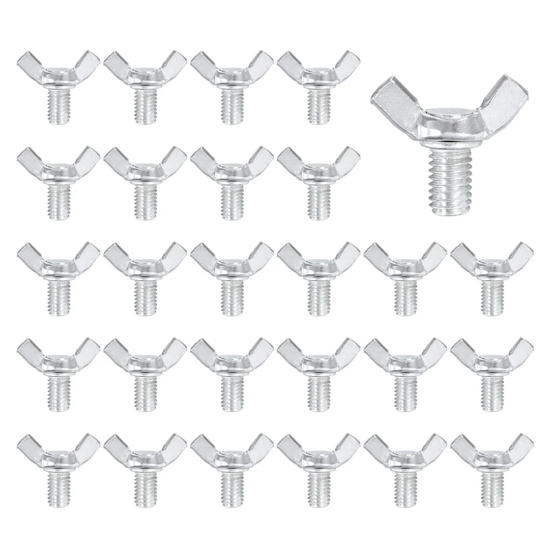 40 Pcs M8x12mm Wing Butterfly Screw Bolts, Carbon Steel Zinc Plated Wing Bolt