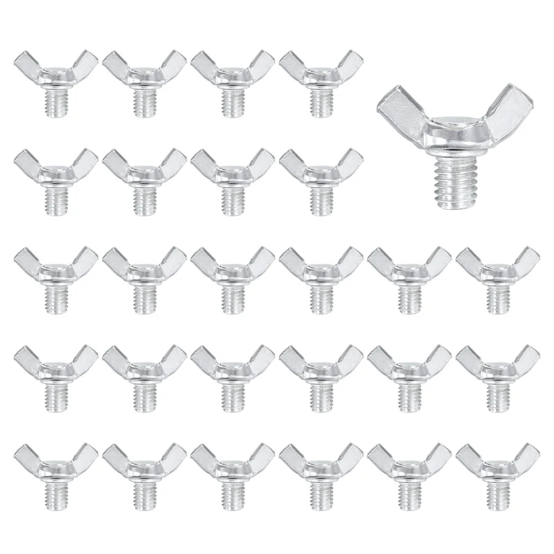 40 Pcs M8x10mm Wing Butterfly Screw Bolts, Carbon Steel Zinc Plated Wing Bolt