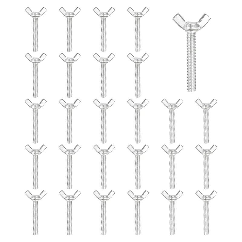 40 Pcs M6x40mm Wing Butterfly Screw Bolts, Carbon Steel Zinc Plated Wing Bolt