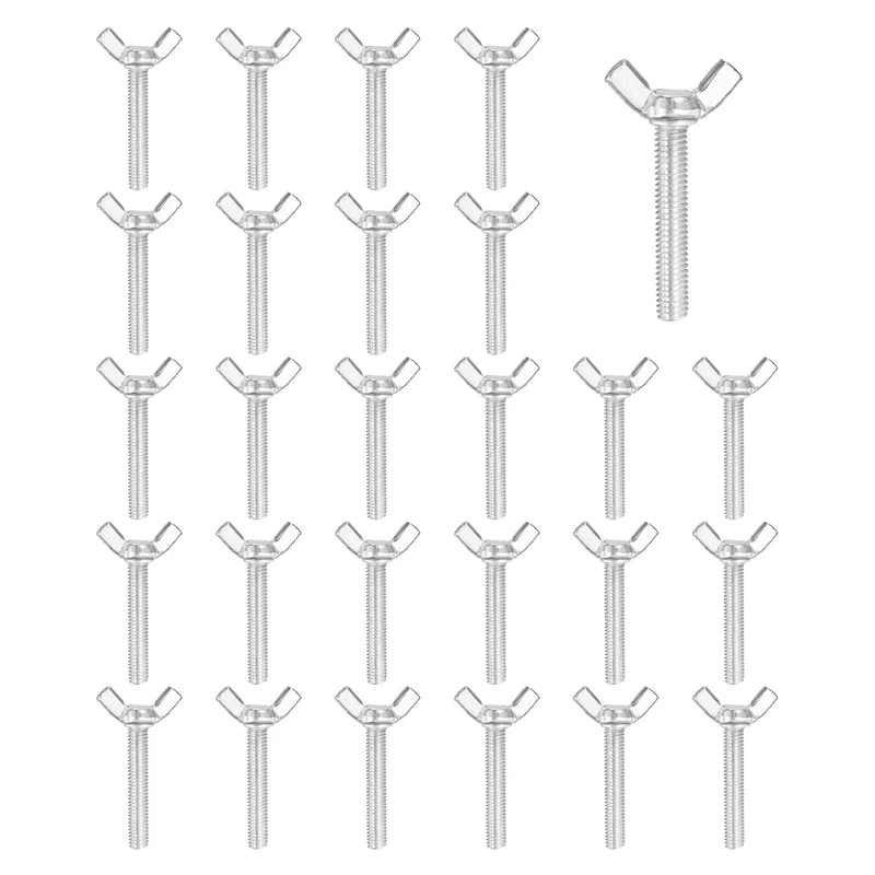 40 Pcs M6x35mm Wing Butterfly Screw Bolts, Carbon Steel Zinc Plated Wing Bolt