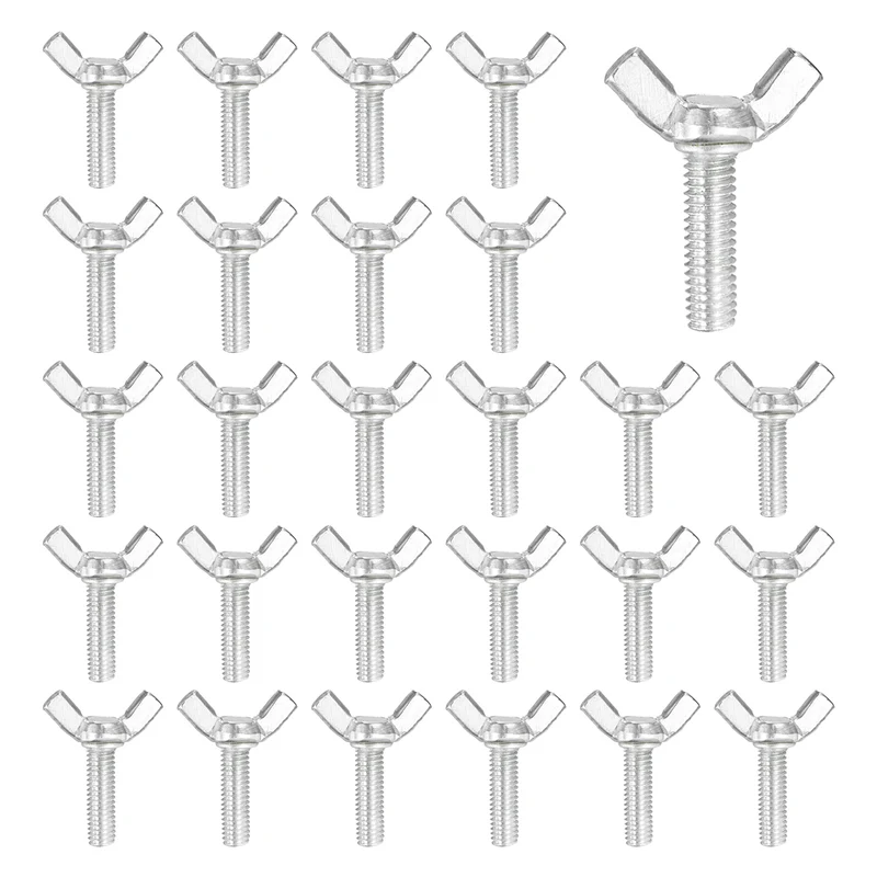 40 Pcs M6x20mm Wing Butterfly Screw Bolts, Carbon Steel Zinc Plated Wing Bolt