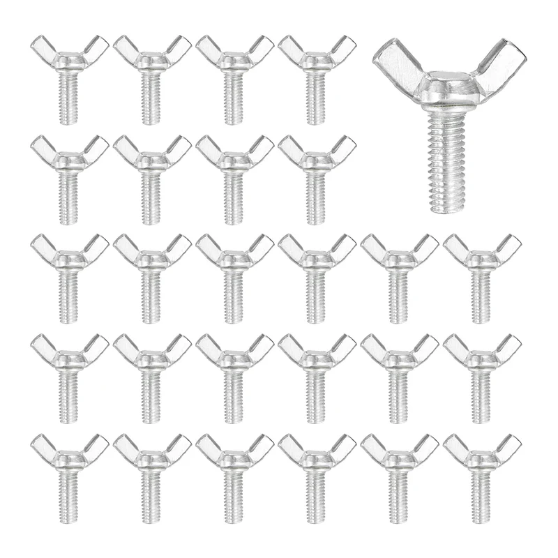 40 Pcs M6x16mm Wing Butterfly Screw Bolts, Carbon Steel Zinc Plated Wing Bolt