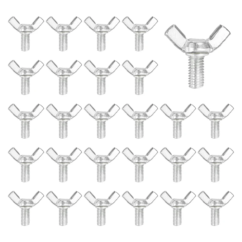 40 Pcs M6x12mm Wing Butterfly Screw Bolts, Carbon Steel Zinc Plated Wing Bolt