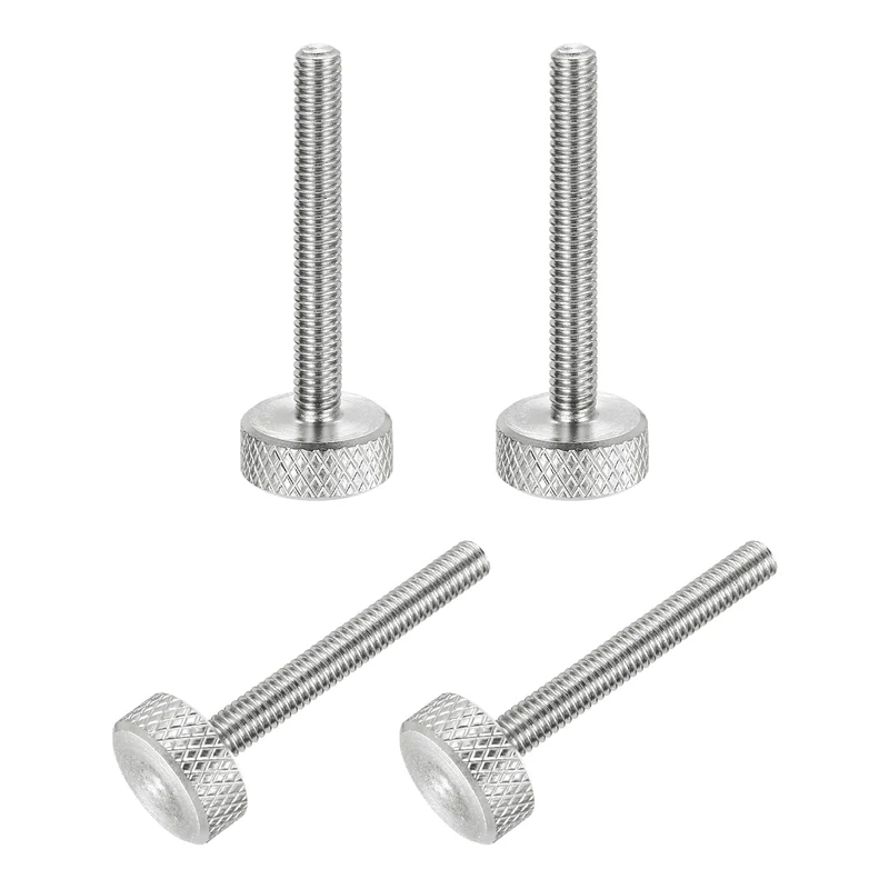 4 Pcs M4x30mm Flat Head Knurled Thumb Screws for Graphics Card, Silver