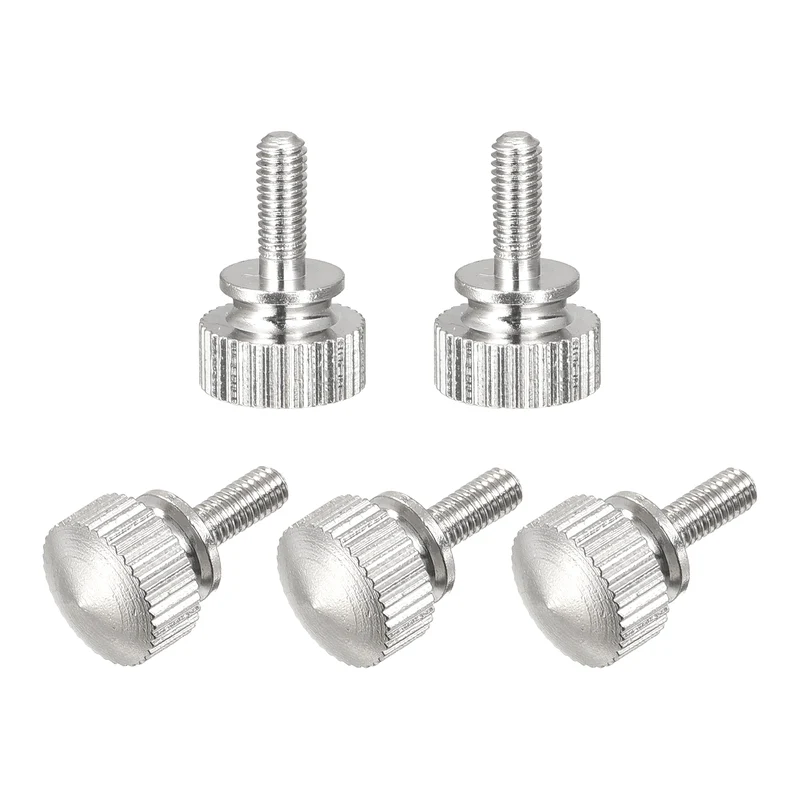 5Pcs Knurled Thumb Screws, M3x8mm Brass Shoulder Bolts Fasteners, Nickel Plated