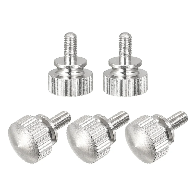 5Pcs Knurled Thumb Screws, M3x6mm Brass Shoulder Bolts Fasteners, Nickel Plated