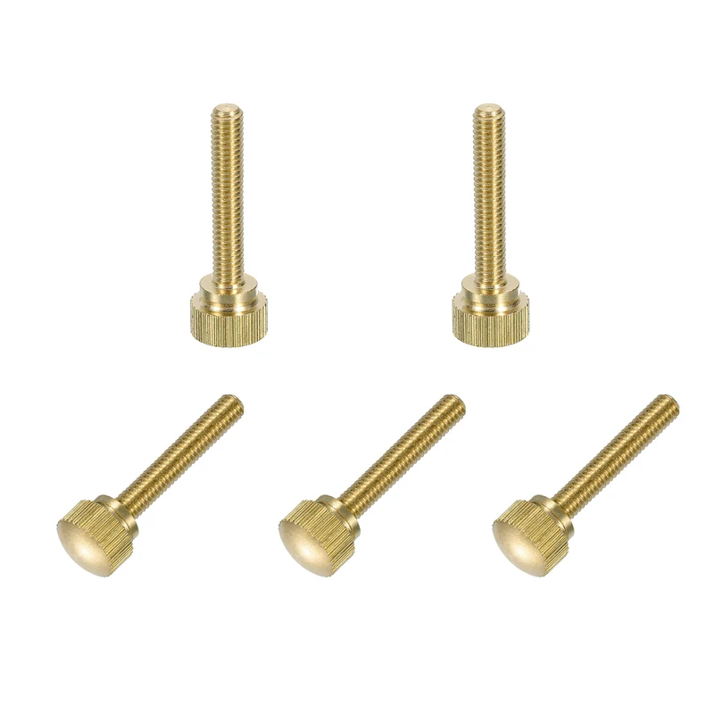 5Pcs Brass Knurled Thumb Screws M4x25mm Shoulder Bolts Stepped Knobs Fasteners