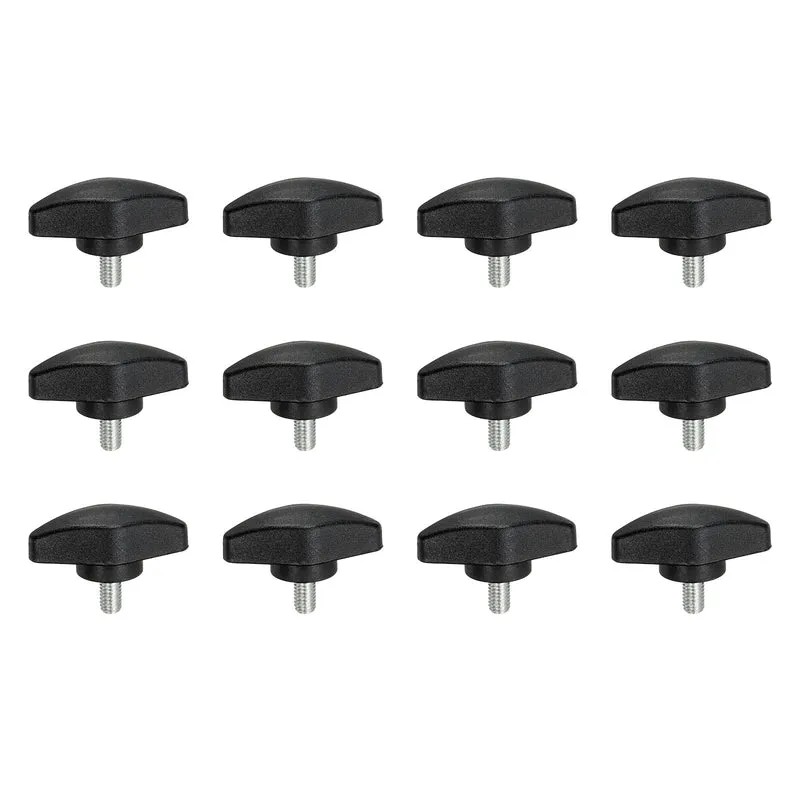 12 Pcs M5 x 10mm Tee Thumb Screws, 35mm Width Carbon Steel Tee Wing Knobs Screws