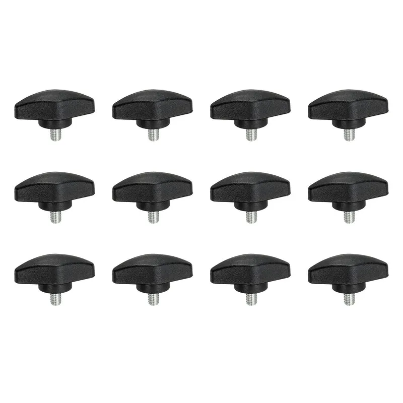12 Pcs M5 x 8mm Tee Thumb Screws, 35mm Width Carbon Steel Tee Wing Knobs Screws