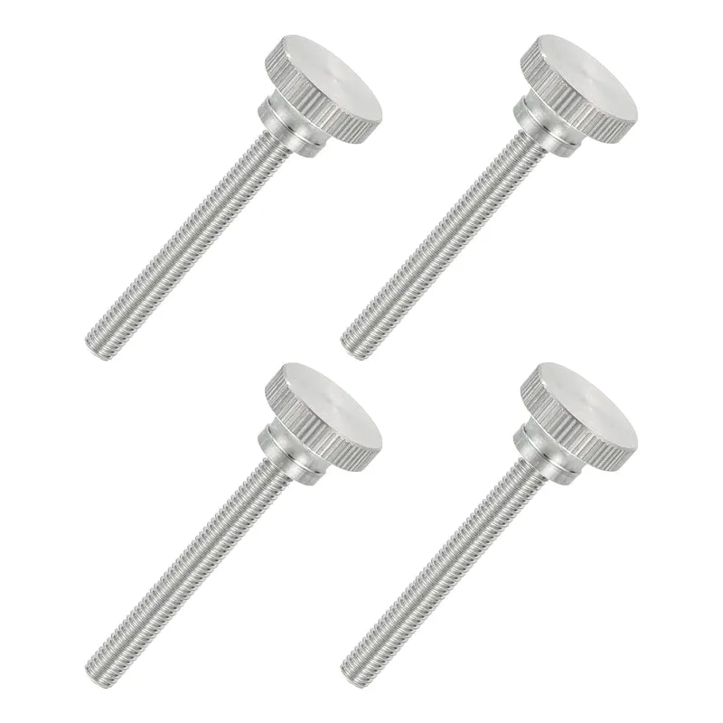 4 PCS M6 x 50mm Flat Knurled Head Thumb Screws for Household Appliances