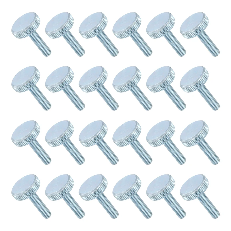 24 PCS M6x25mm Flat Knurled Head Thumb Screws for Household Appliances