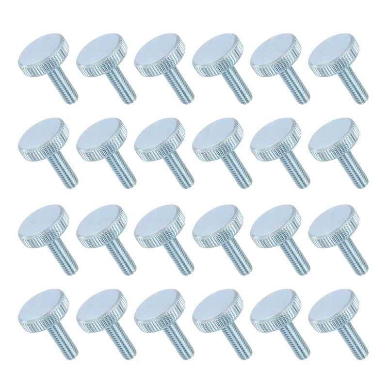 24 PCS M6x20mm Flat Knurled Head Thumb Screws for Household Appliances