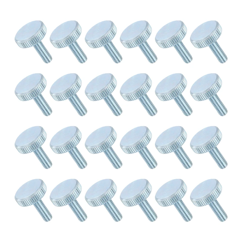 24 PCS M6x18mm Flat Knurled Head Thumb Screws for Household Appliances