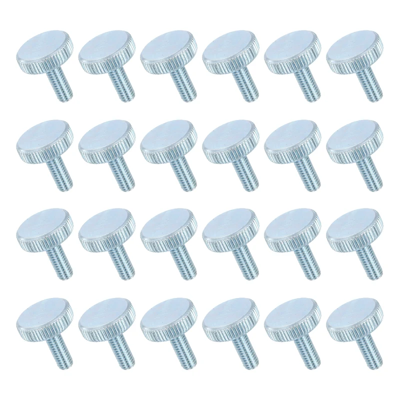 24 PCS M6x16mm Flat Knurled Head Thumb Screws for Household Appliances