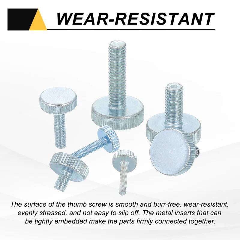 24 PCS M6x16mm Flat Knurled Head Thumb Screws for Household Appliances