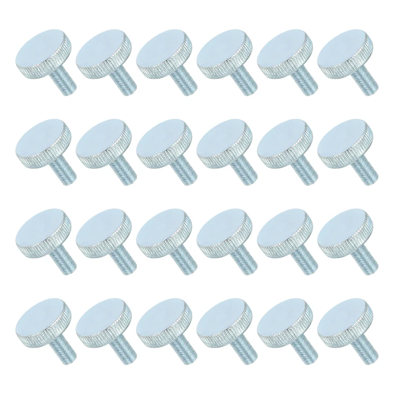 24 PCS M6x14mm Flat Knurled Head Thumb Screws for Household Appliances