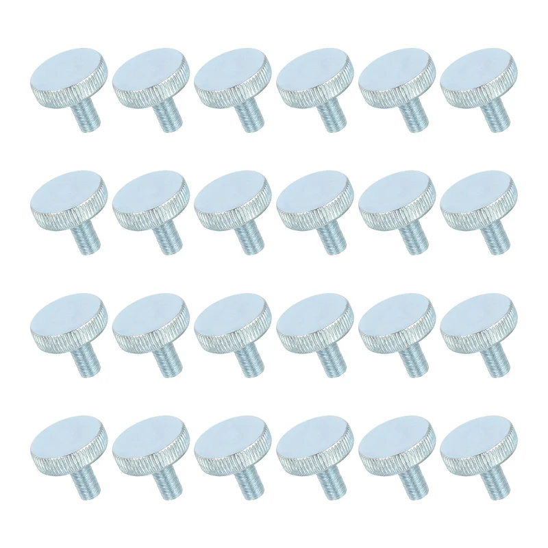24 PCS M6x12mm Flat Knurled Head Thumb Screws for Household Appliances