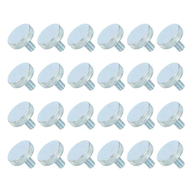 24 PCS M6x10mm Flat Knurled Head Thumb Screws for Household Appliances