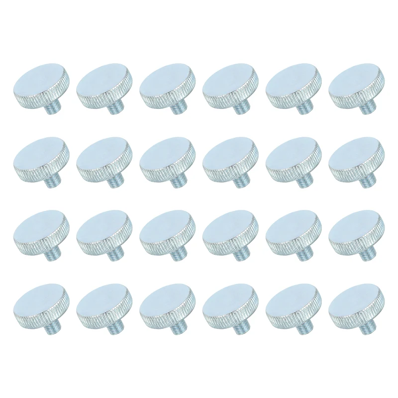 24 PCS M6x6mm Flat Knurled Head Thumb Screws for Household Appliances