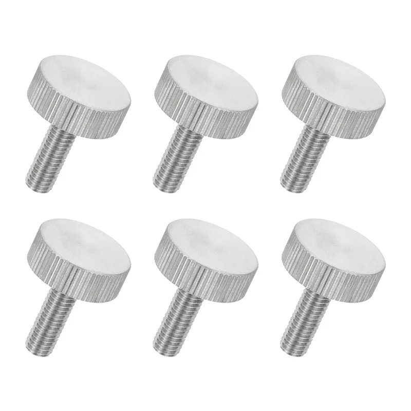 6 PCS M6 x 20mm Flat Knurled Head Thumb Screws for Industry