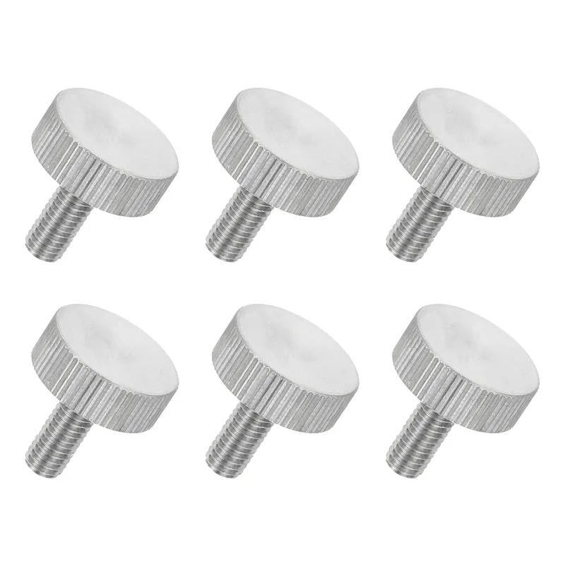 6 PCS M6 x 16mm Flat Knurled Head Thumb Screws for Industry