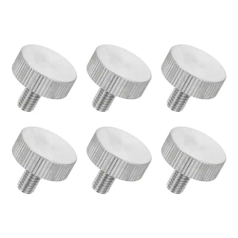 6 PCS M6 x 12mm Flat Knurled Head Thumb Screws for Industry