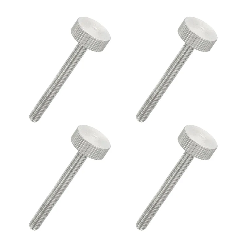 4 PCS M5 x 50mm Flat Knurled Head Thumb Screws for Industry