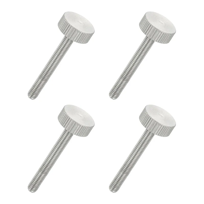 4 PCS M5 x 40mm Flat Knurled Head Thumb Screws for Industry
