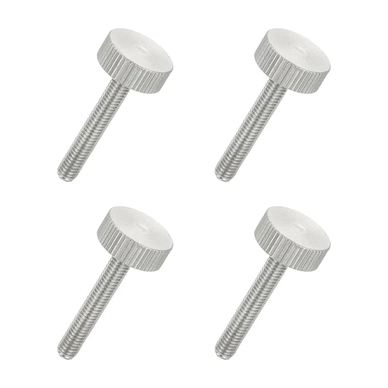 4 PCS M5 x 30mm Flat Knurled Head Thumb Screws for Industry
