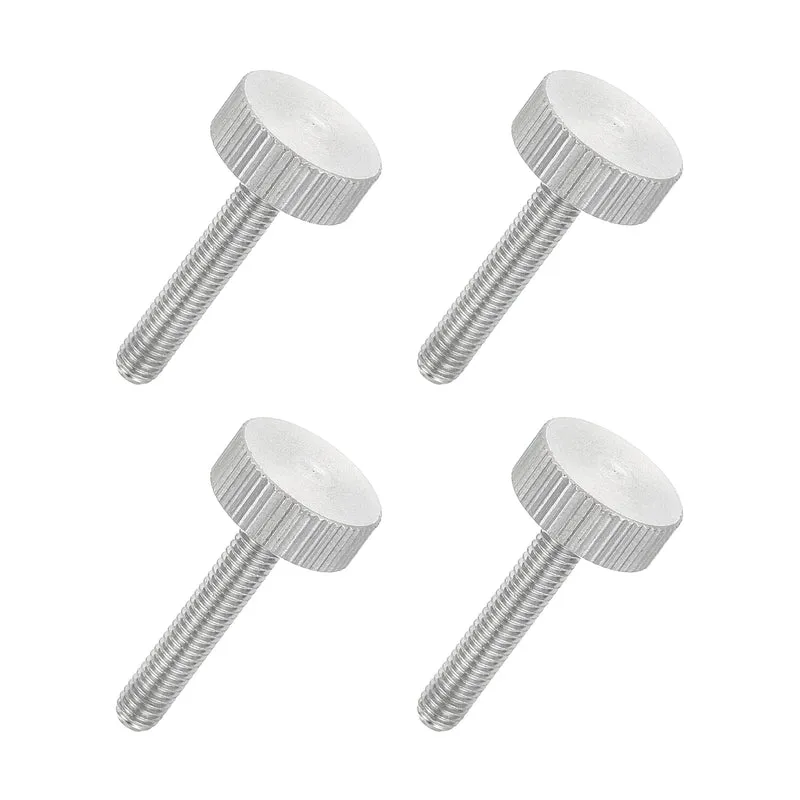 4 PCS M5 x 25mm Flat Knurled Head Thumb Screws for Industry