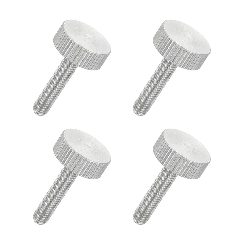 4 PCS M5 x 20mm Flat Knurled Head Thumb Screws for Industry