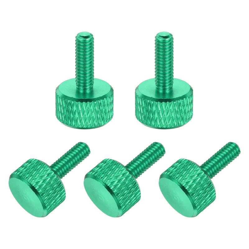 5Pcs M4x12mm Flat Head Knurled Thumb Screws for Graphics Card Army Green