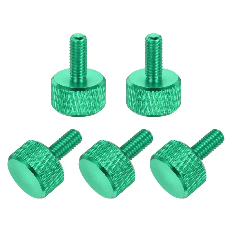 5Pcs M4x10mm Flat Head Knurled Thumb Screws for Graphics Card Army Green