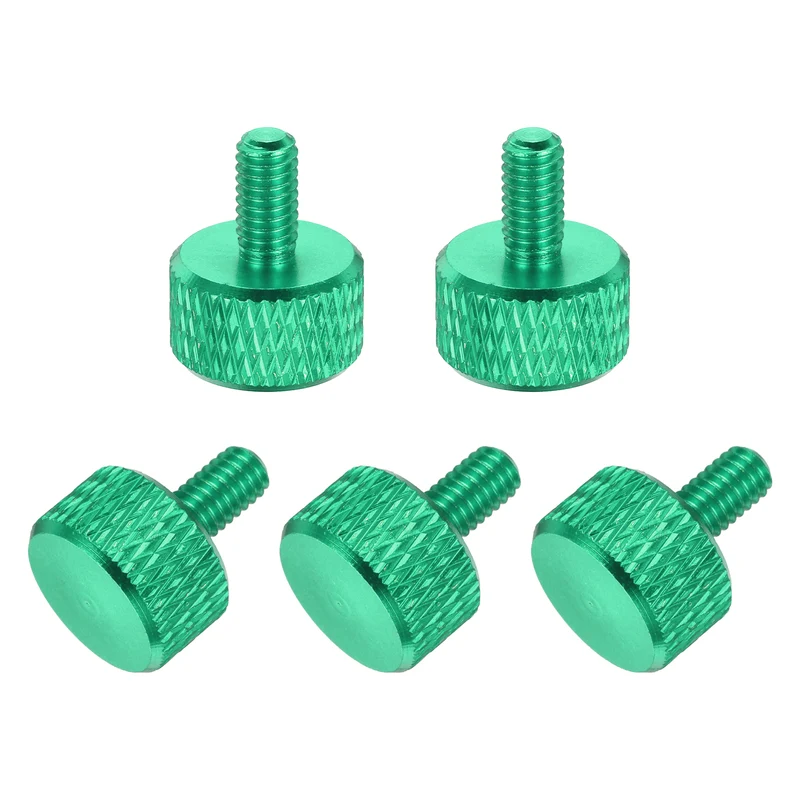 5 Pcs M4x8mm Flat Head Knurled Thumb Screws for Graphics Card, Army Green