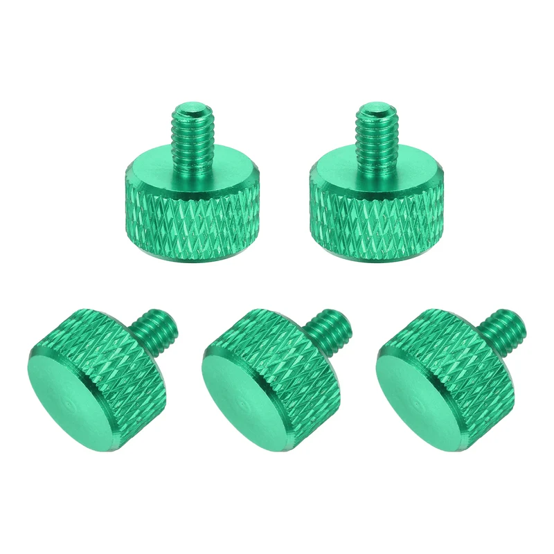 5Pcs M4x6mm Flat Head Knurled Thumb Screws for Graphics Card Army Green