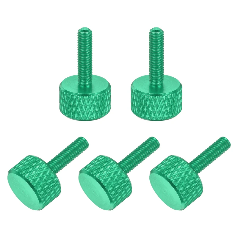 5Pcs M3x12mm Flat Head Knurled Thumb Screws for Graphics Card Army Green