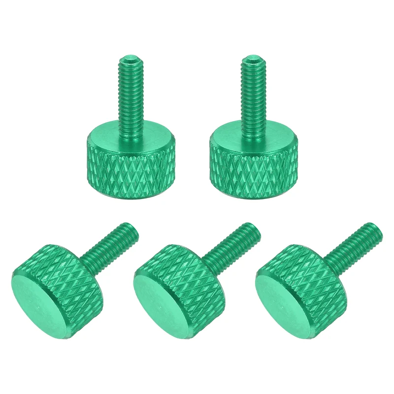 5 Pcs M3x10mm Flat Head Knurled Thumb Screws for Graphics Card, Army Green