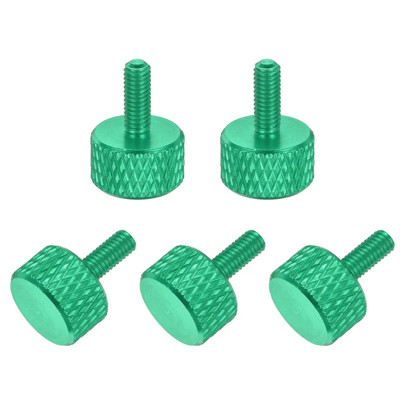 5 Pcs M3x8mm Flat Head Knurled Thumb Screws for Graphics Card, Army Green