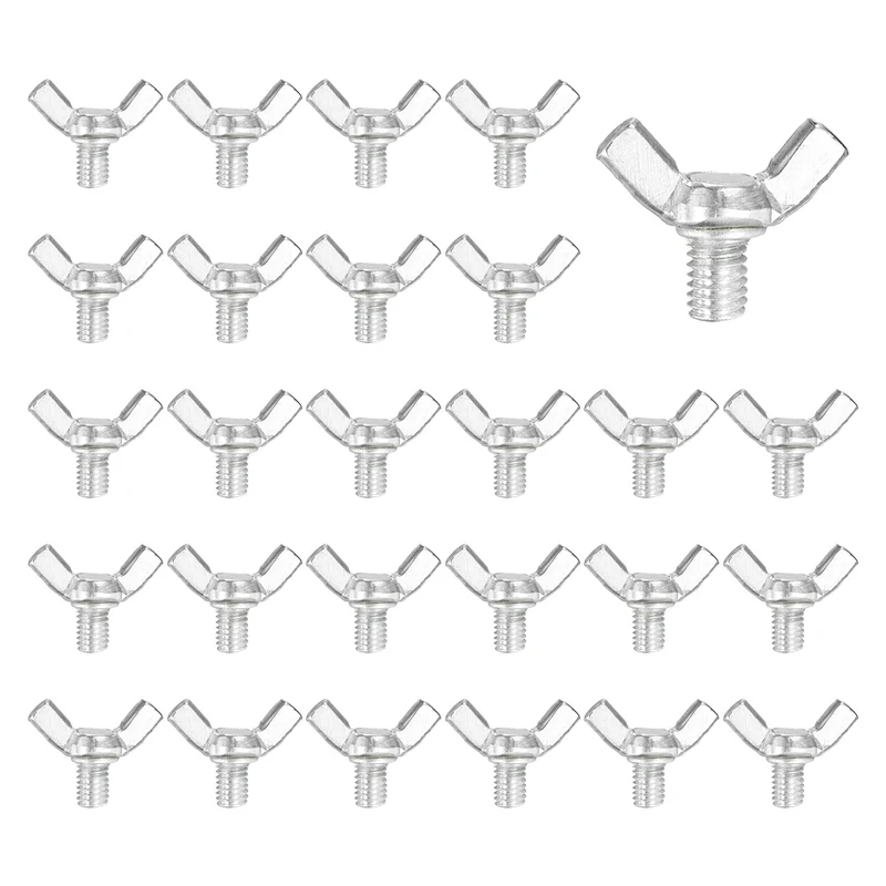 40 Pcs M6x8mm Wing Butterfly Screw Bolts, Carbon Steel Zinc Plated Wing Bolt